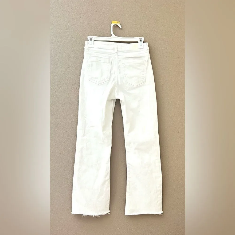 Zara High Waist Raw Hem Straight Leg - Picture 5 of 10